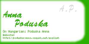 anna poduska business card